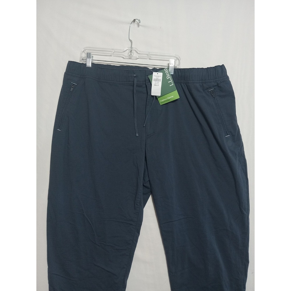 LL Bean Explorer Ripstop Pants Mens XXXL Navy Blue Drawstring Stretch Hiking NWT